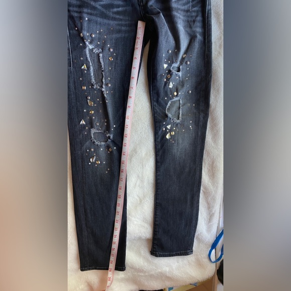 True religion Liv Relaxed Skinny Crystal Jean Black Smog Denim - Picture 12 of 16